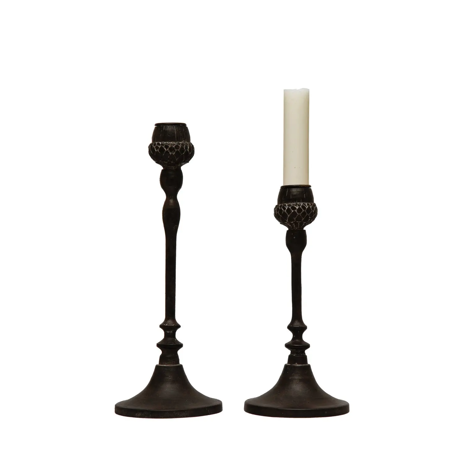 CF3648-S/2-TAPERHLDR Large 10.5 Inch Acorn Taper Candle Holder-3