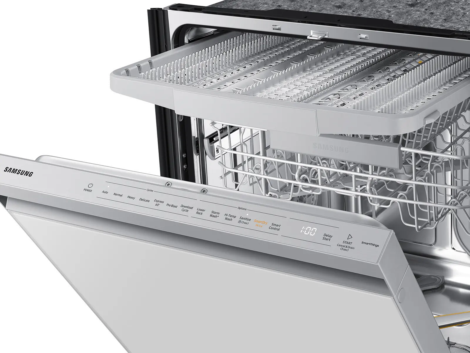 DW80BB707012 Samsung Bespoke Top Control Dishwasher - White Glass-2
