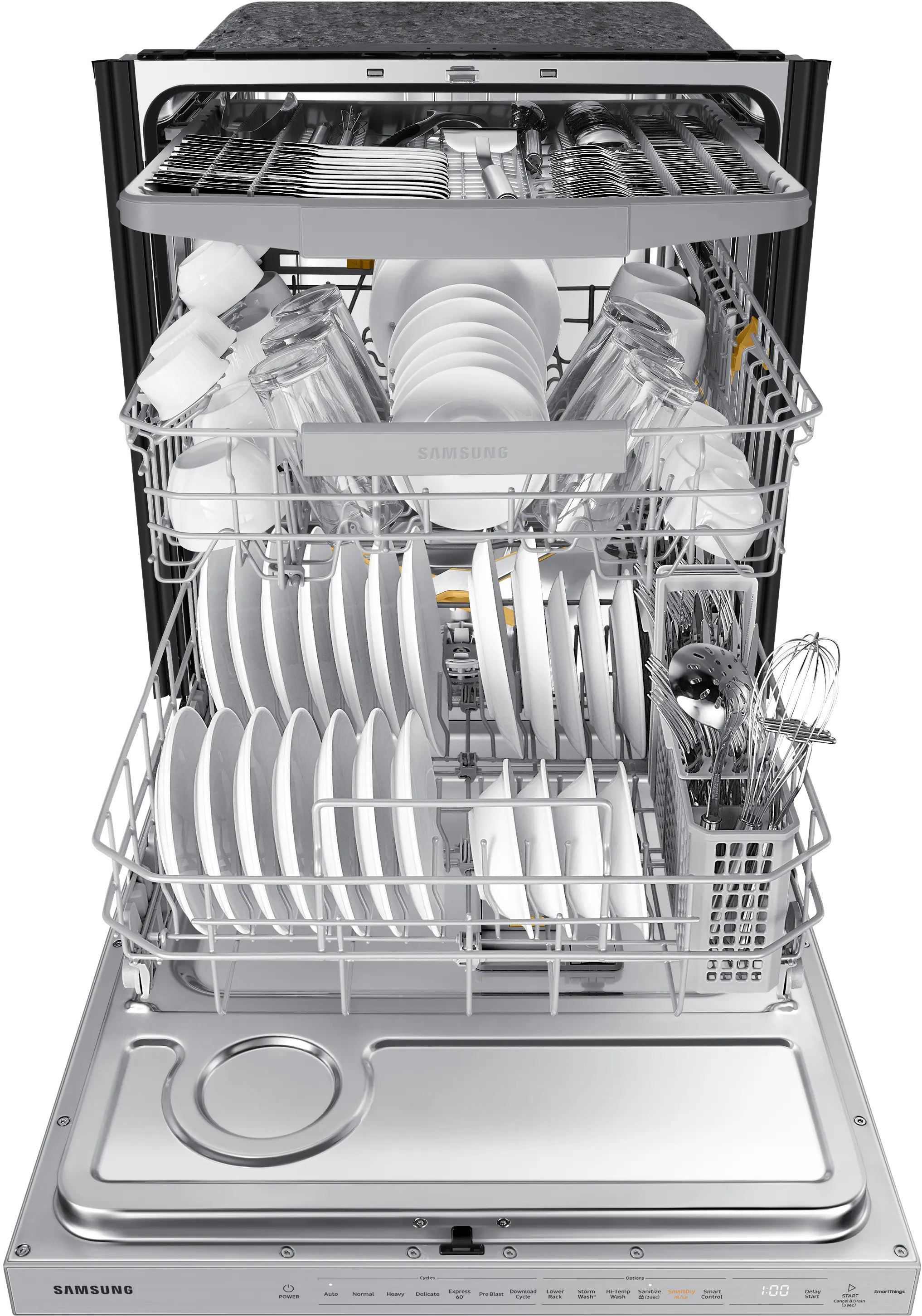 DW80BB707012 Samsung Bespoke Top Control Dishwasher - White Glass-7