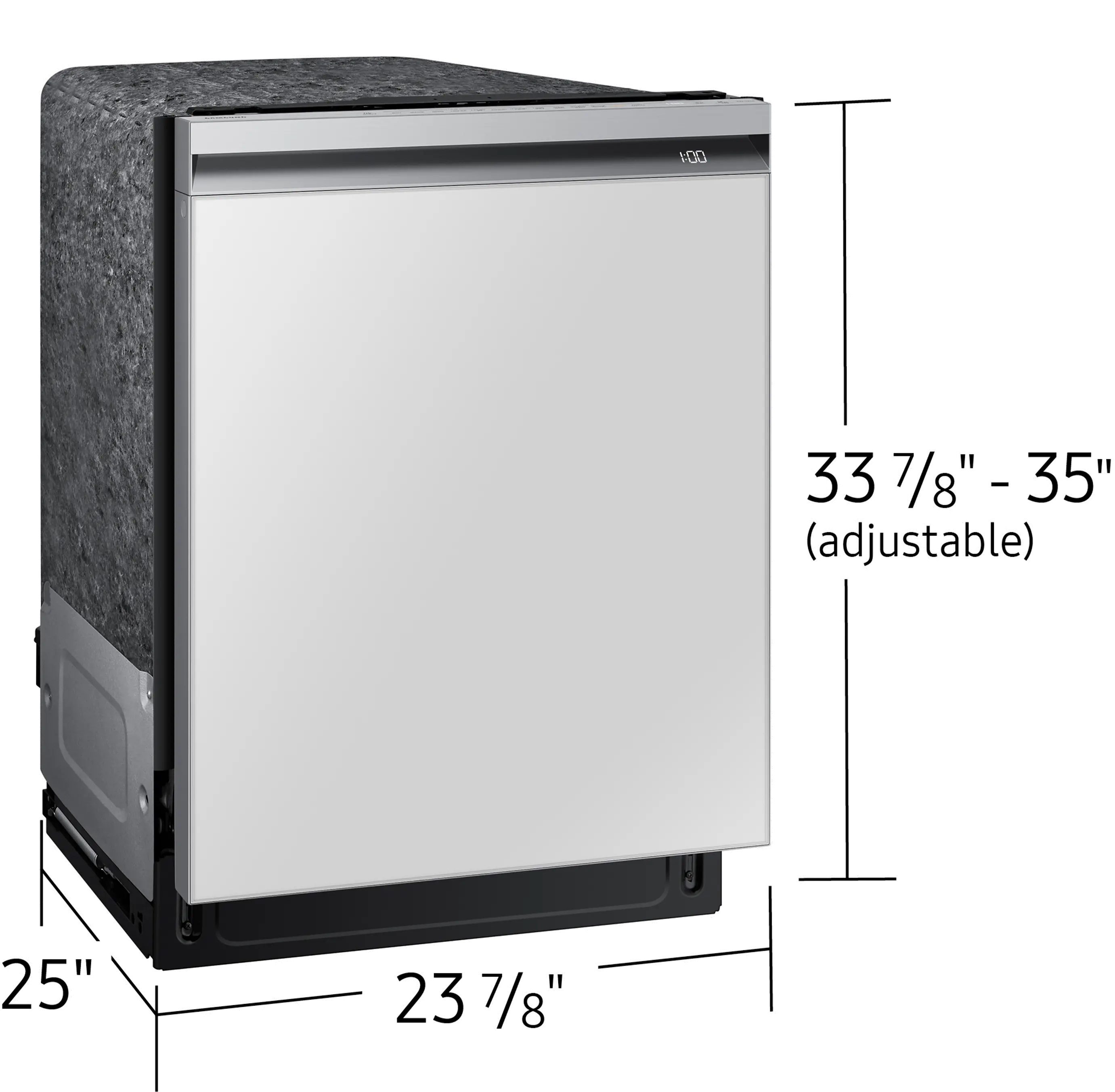 DW80BB707012 Samsung Bespoke Top Control Dishwasher - White Glass-9
