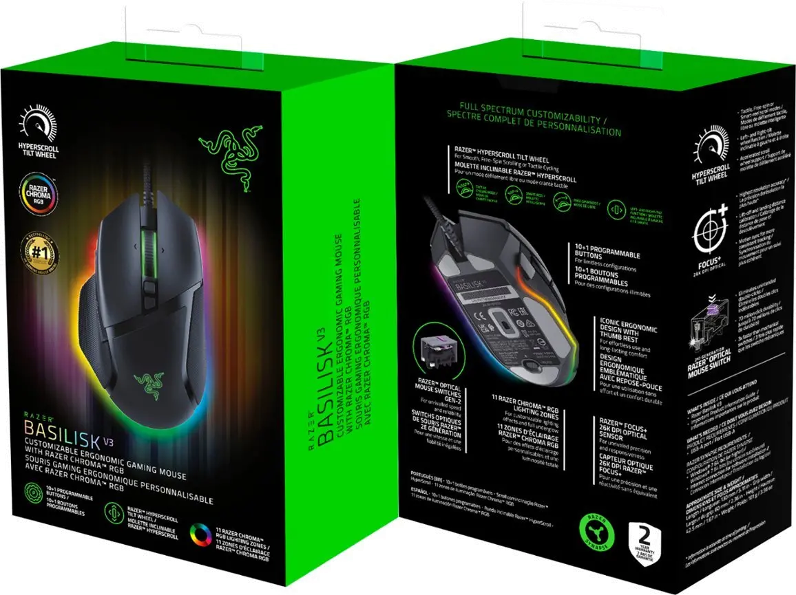 RAZER-BASILISK-V3/MS MOUSE Razer Basilisk V3 Wired Optical Gaming Mouse-1
