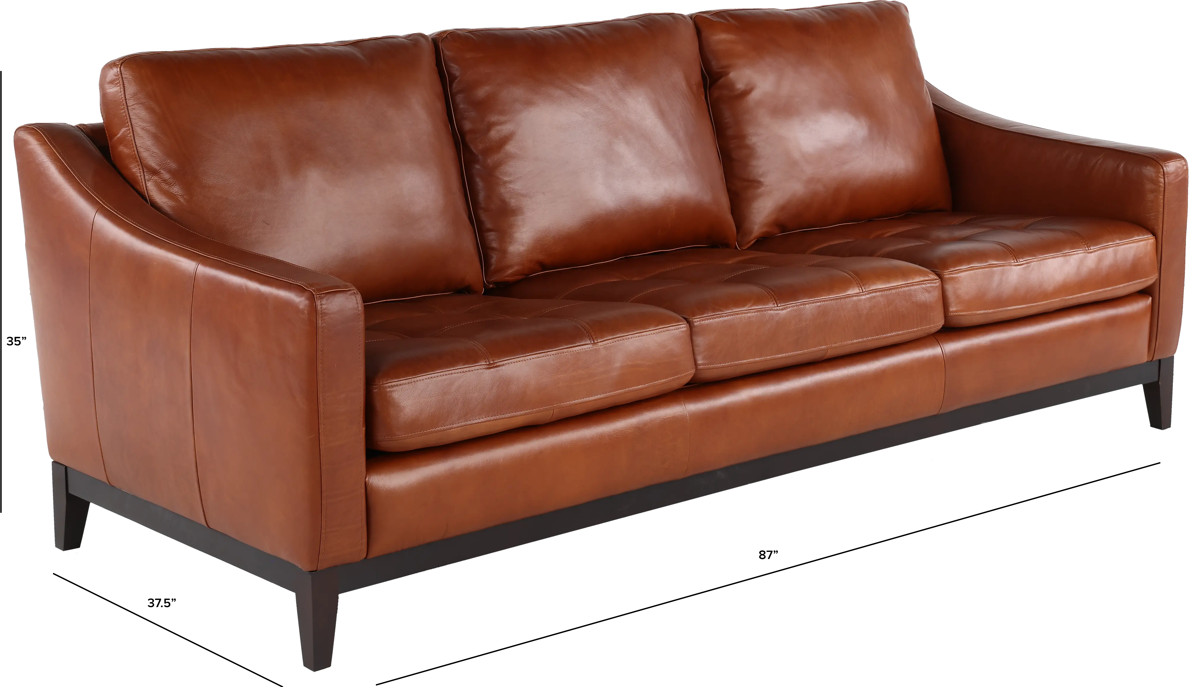 De la Cruz Brown Leather Sofa-3