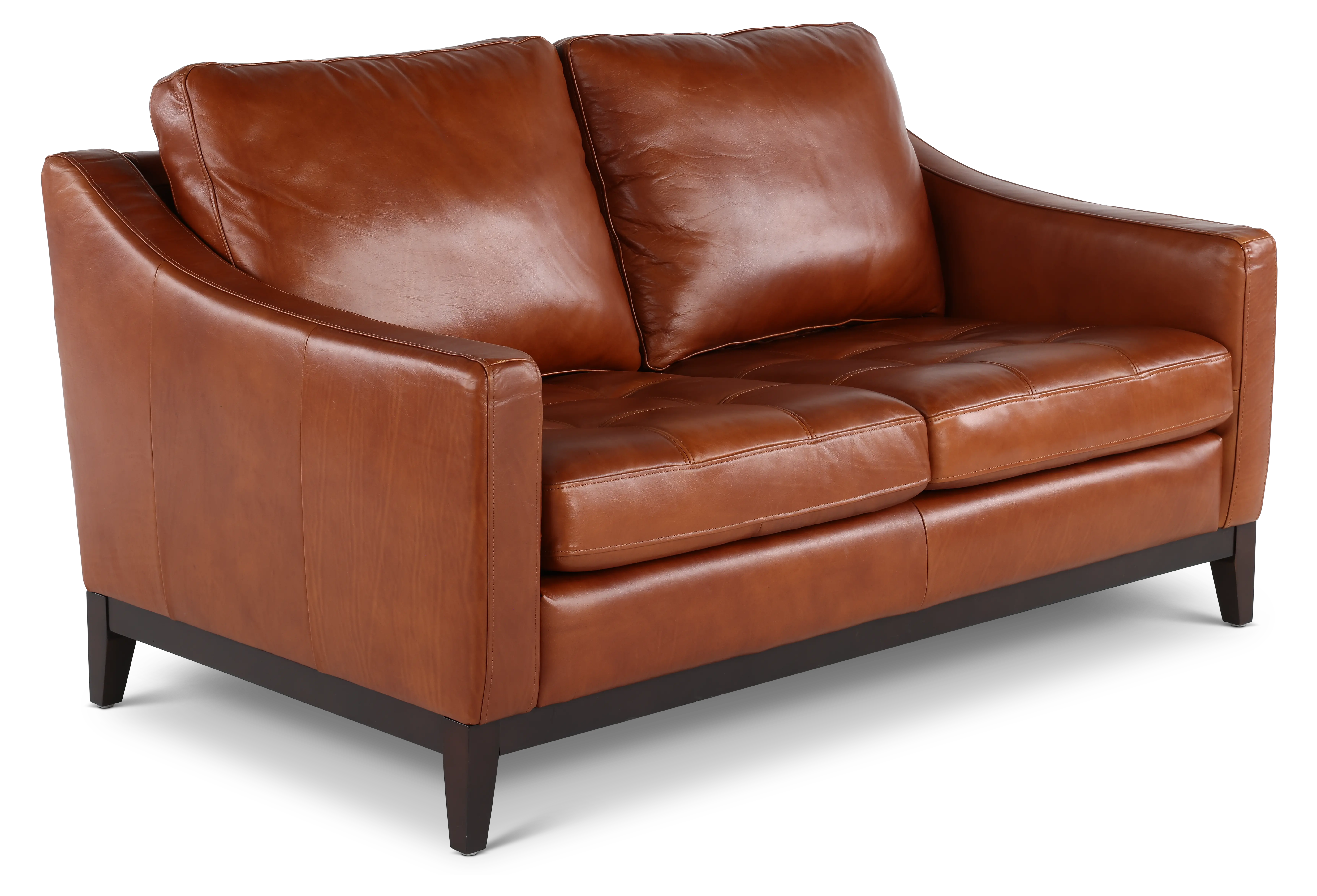 De la Cruz Brown Leather Loveseat-5