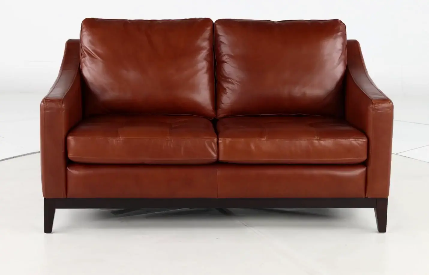 De la Cruz Brown Leather Loveseat-9