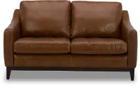 De la Cruz Brown Leather Loveseat