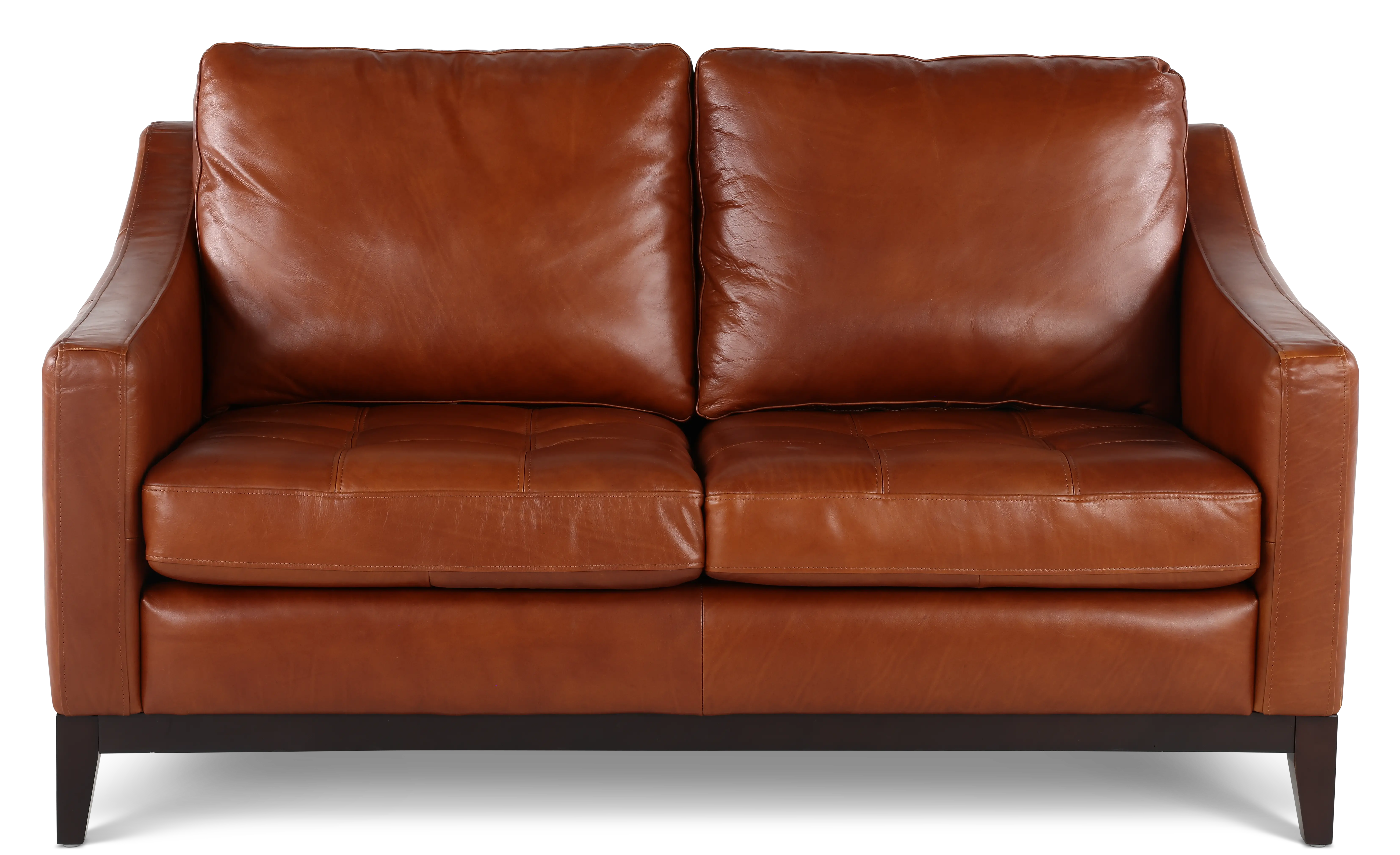 De la Cruz Brown Leather Loveseat-1