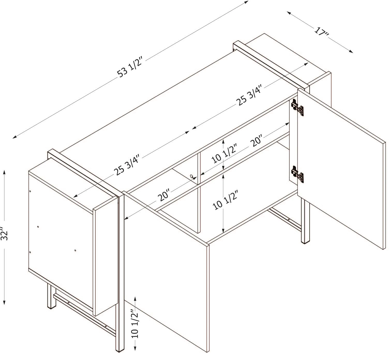 14383 Mezzy Dark Brown Sideboard-8