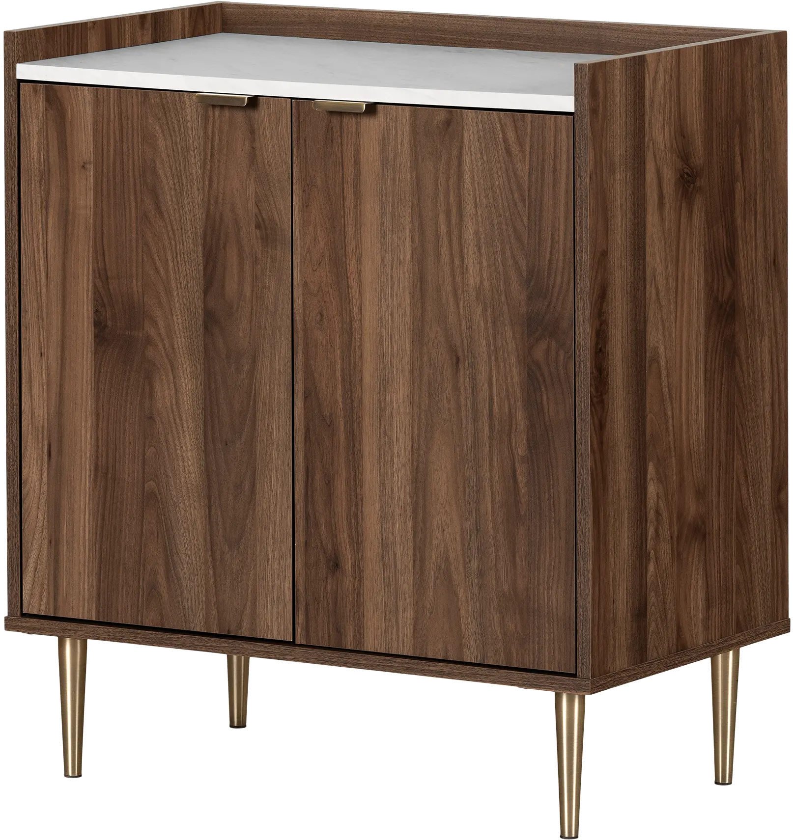 14465 Maliza Walnut and White Storage Cabinet-1