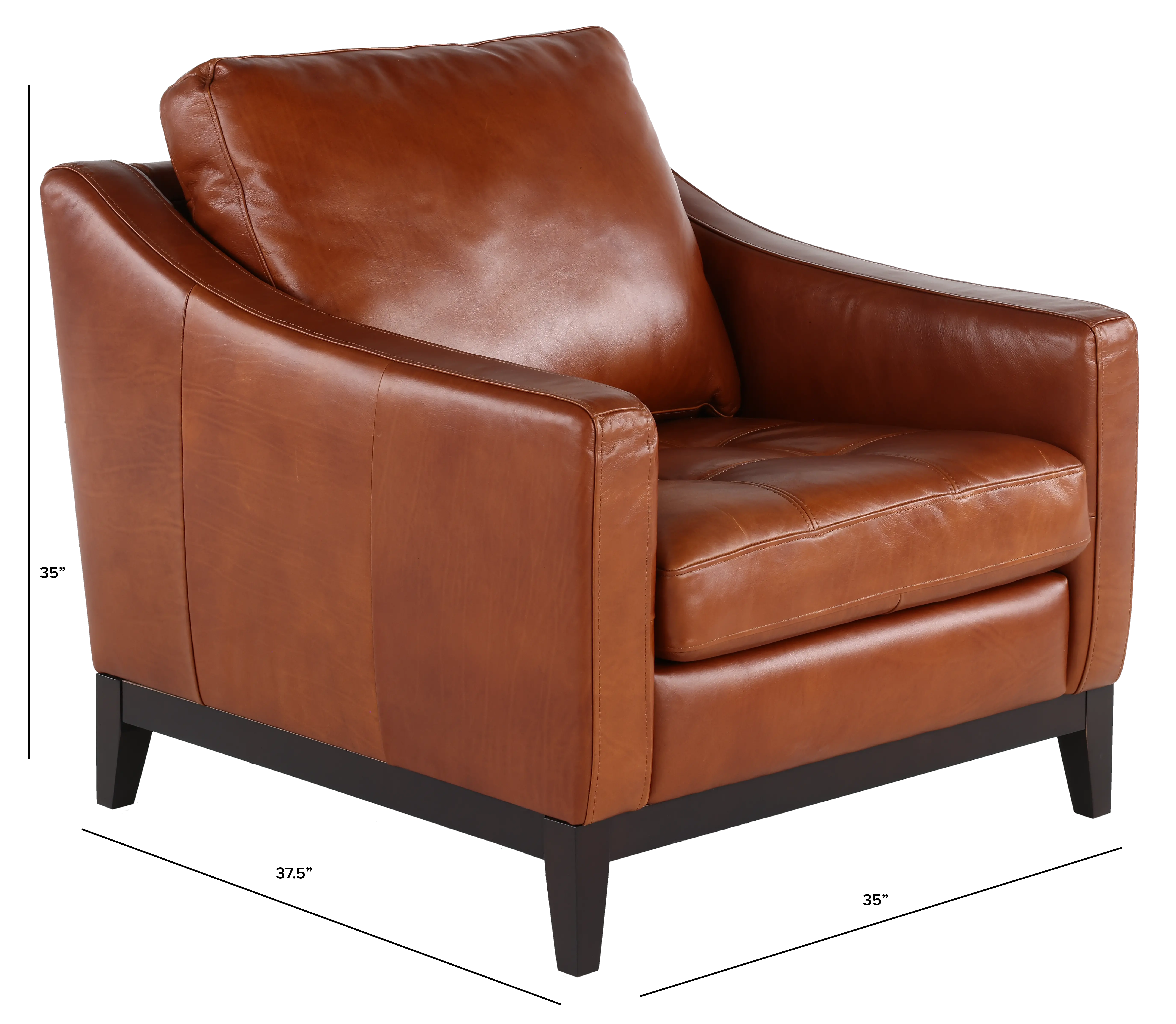 De la Cruz Brown Leather Chair-3
