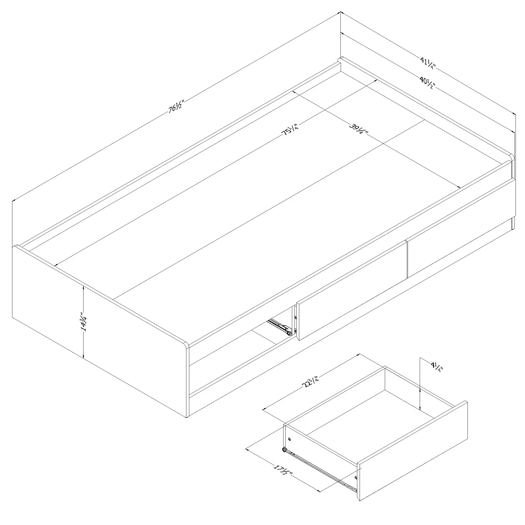 14713 Hazen White Pine Twin Storage Bed-6