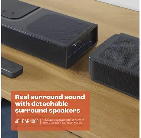 JBLBAR1000PROBLKAM JBL Bar 1000 Powered 7.1.4-Channel Sound Bar System With Detachable Surround Speakers and Subwoofer-4