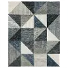 Oblique 5 x 8 Geometric Blue Area Rug