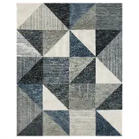 R1147-202/8X10-RUG Oblique 8 x 10 Geometric Blue Area Rug