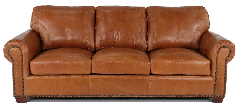Tahoe Saddle Brown Leather Sofa