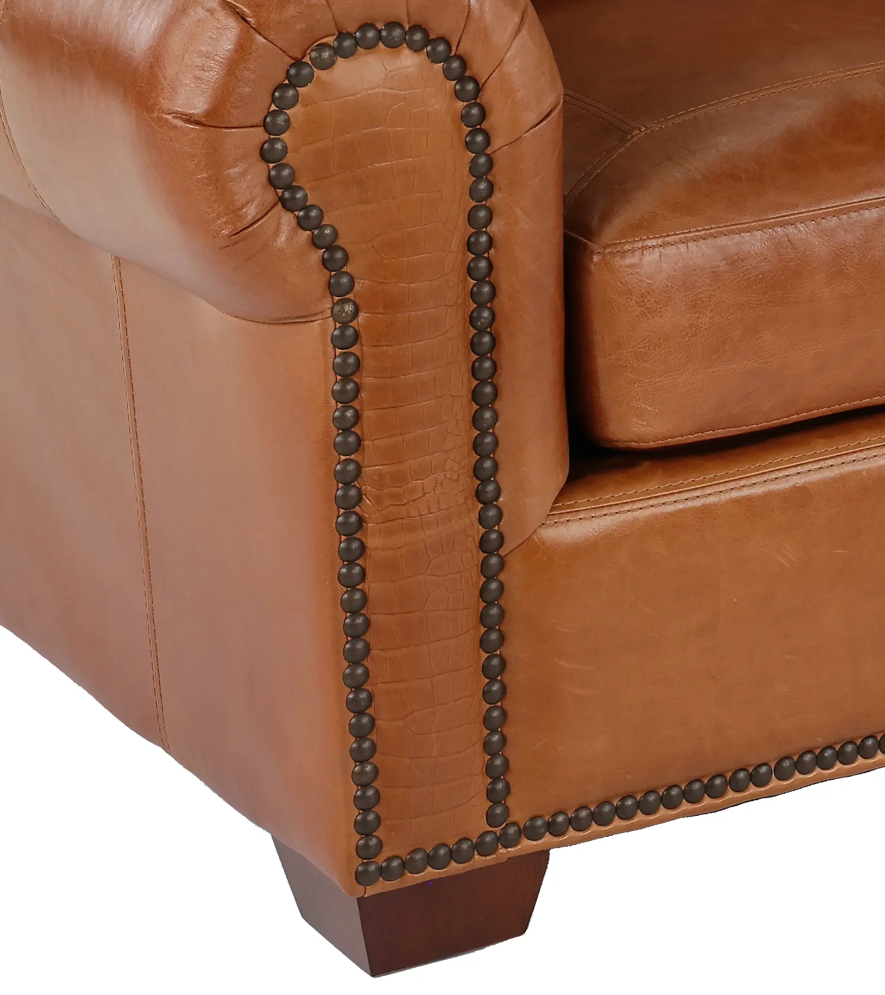 Tahoe Saddle Brown Leather Sofa-6