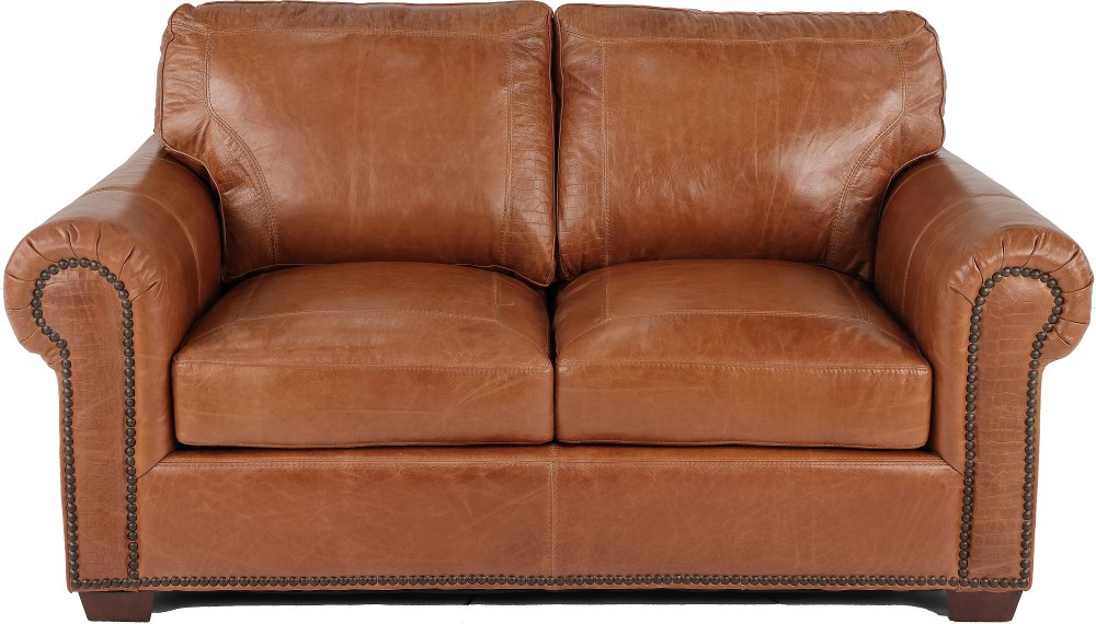Tahoe Saddle Brown Leather Loveseat