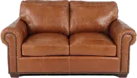 Tahoe Saddle Brown Leather Loveseat