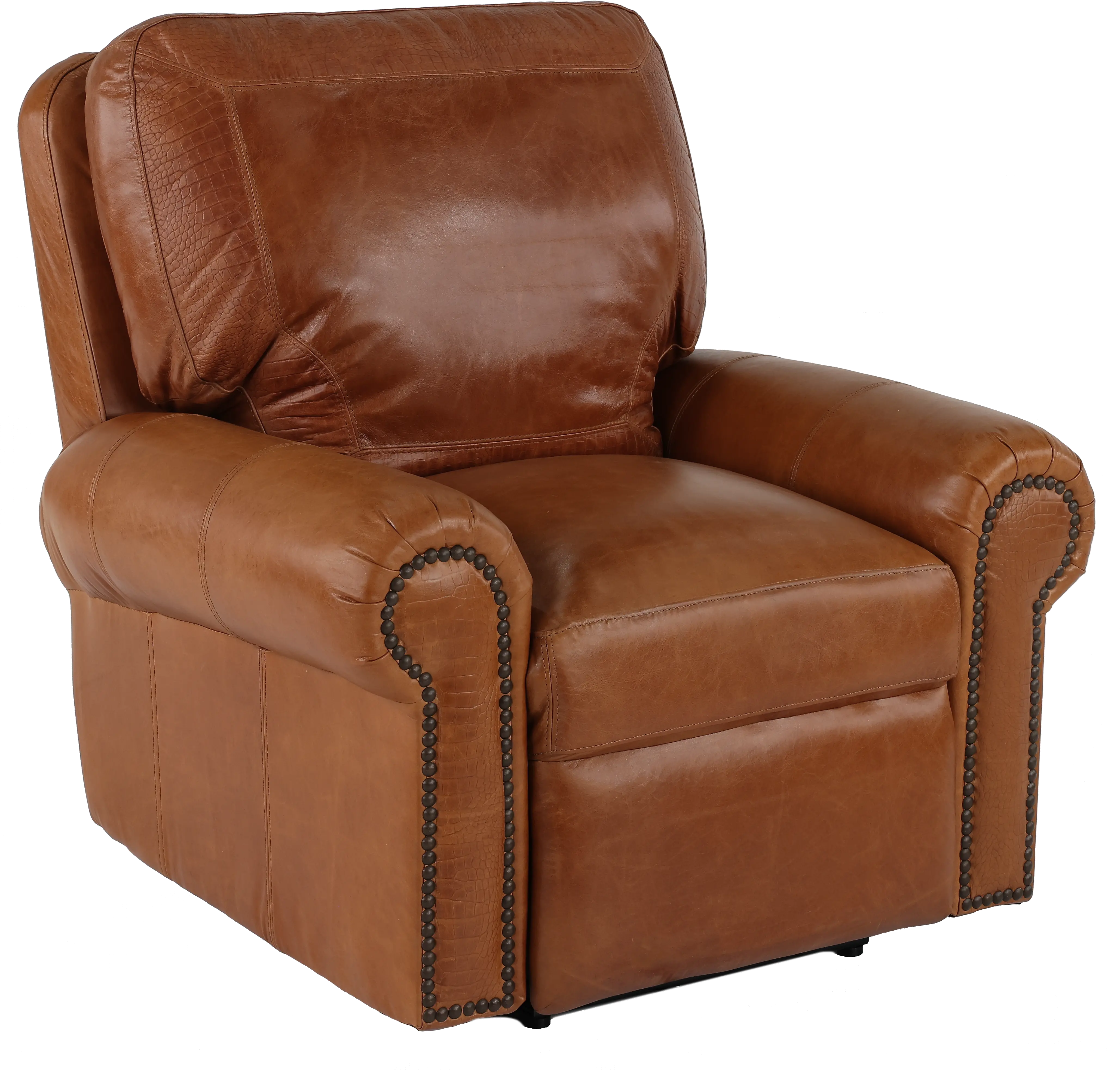 Tahoe Saddle Brown Leather Power Recliner-1