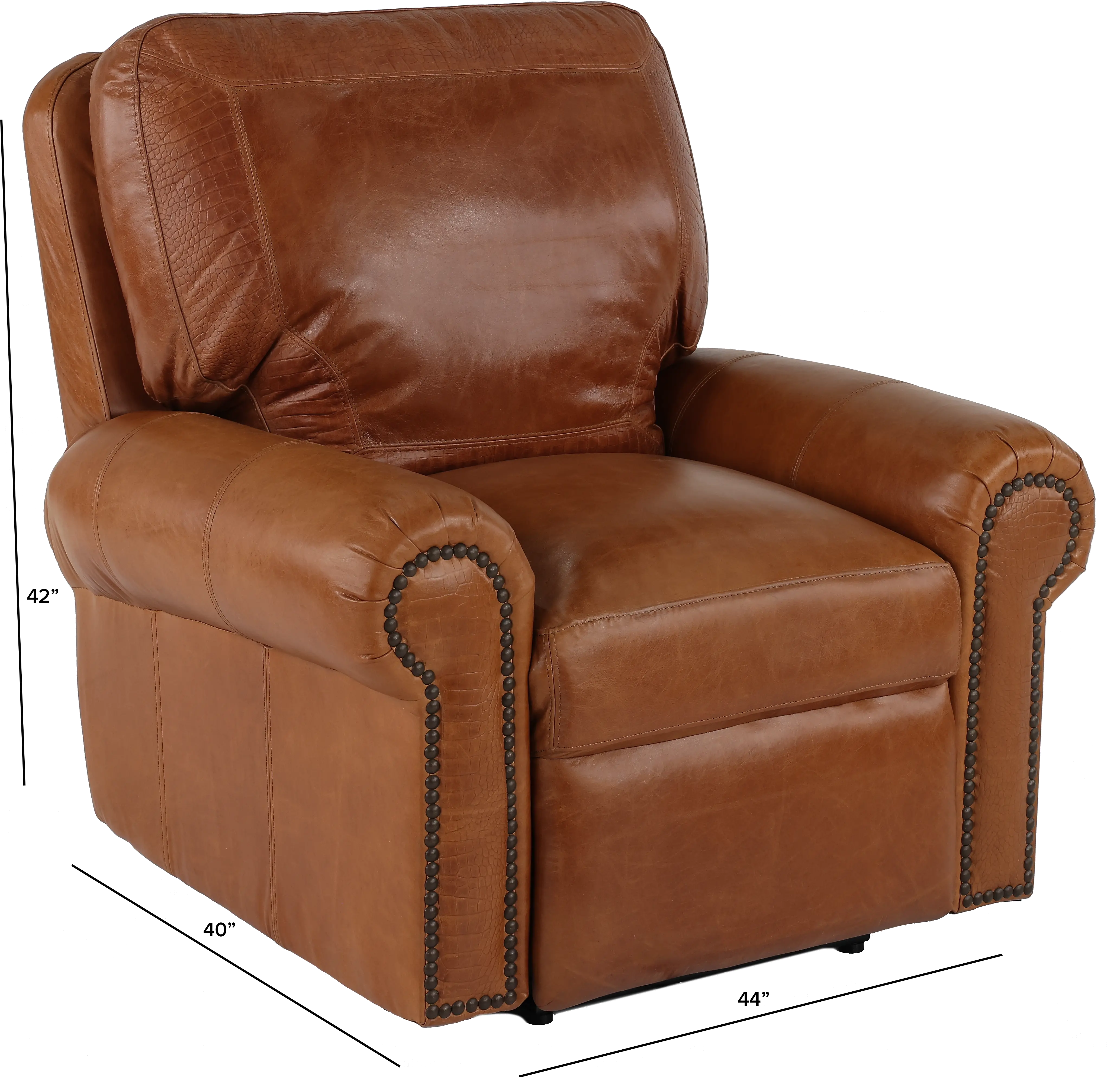 Tahoe Saddle Brown Leather Power Recliner-3