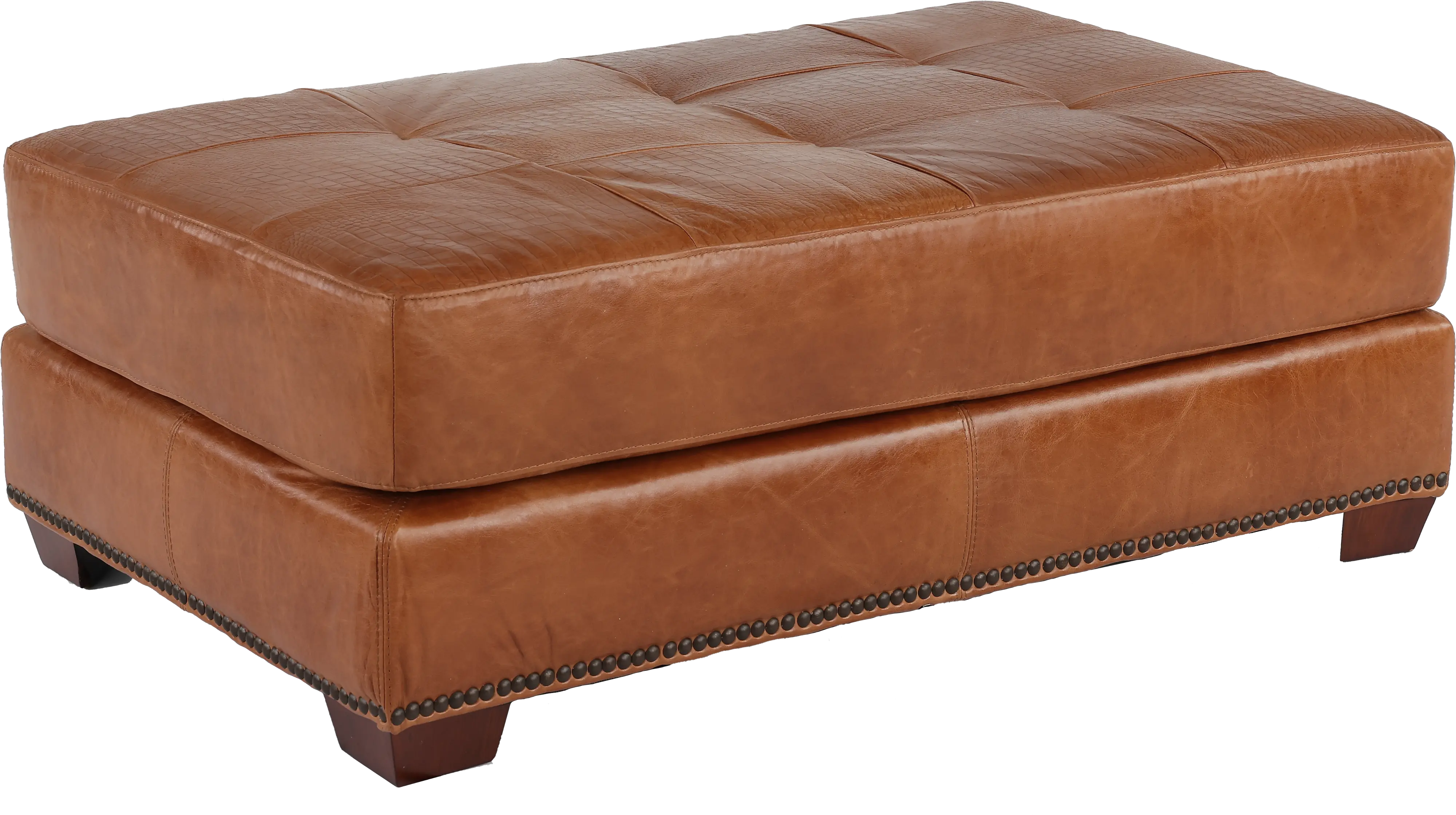 Tahoe Saddle Brown Leather Cocktail Ottoman-4