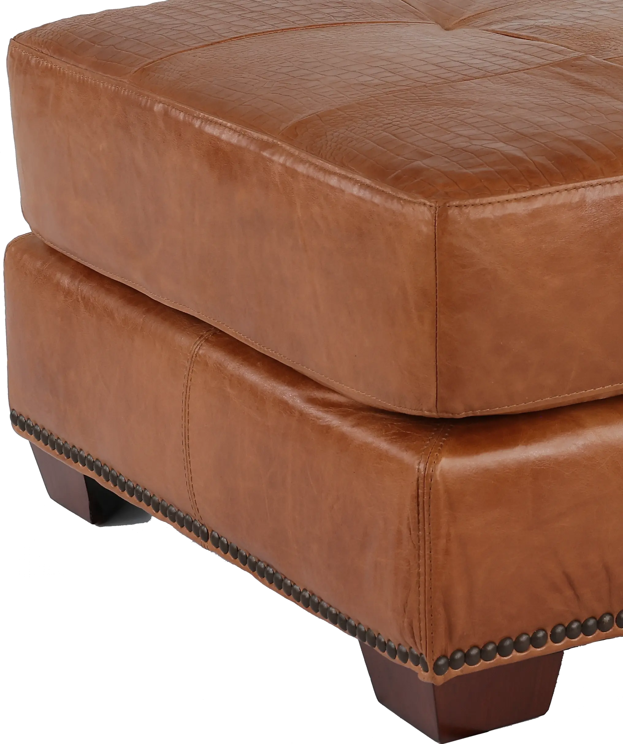 Tahoe Saddle Brown Leather Cocktail Ottoman-5