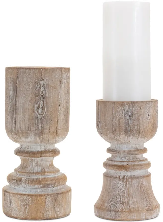 Small White Resin Candleholder-1