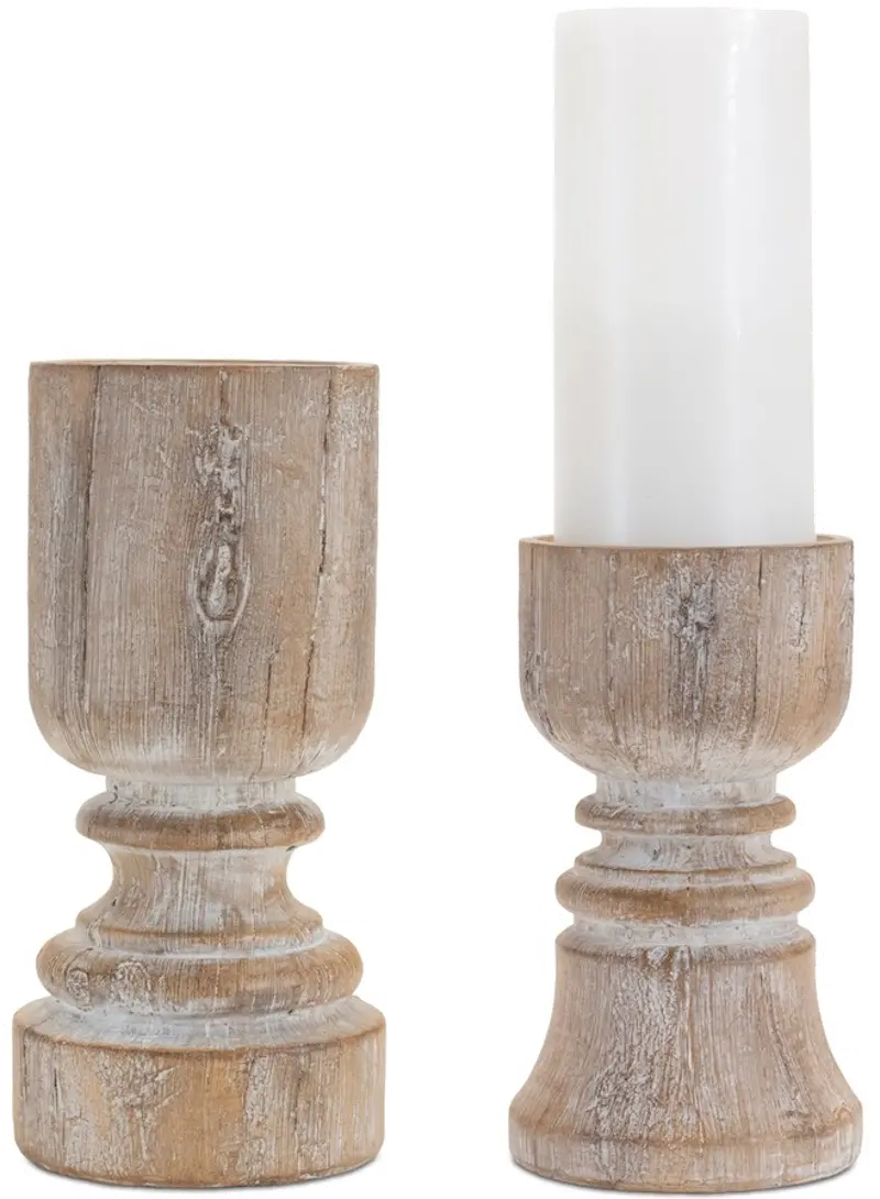 Small White Resin Candleholder