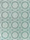 Theodora 5 x 7 Medallion Teal Outdoor Patio Rug