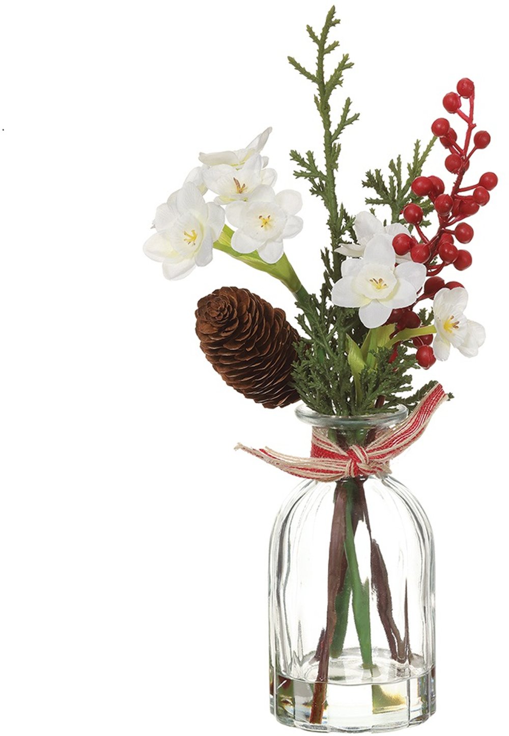10 Inch Berry and Cedar Vase