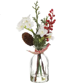 10 Inch Berry and Cedar Vase