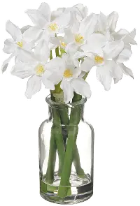 9 Inch Faux White Narcissus Arrangement