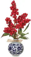 Winter Berry Arrangement in Ginger Jar Vase