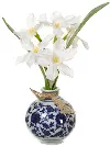 8  Paperwhite Flowers In Oriental Vase