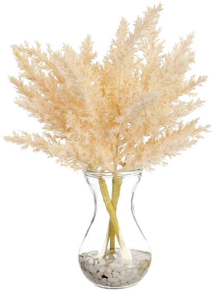 11 Inch Ivory Pampas Grass Vase-1