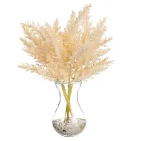 11 Inch Ivory Pampas Grass Vase