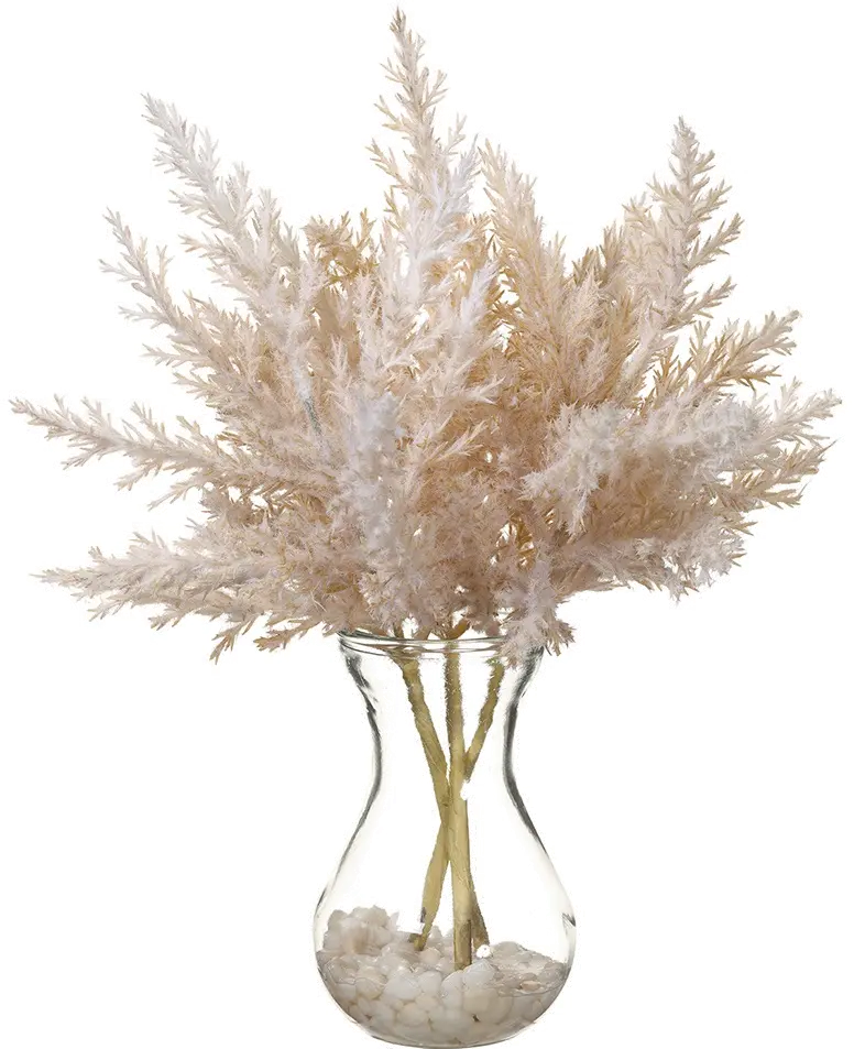 11 Inch Beige Pampas Grass Vase-1
