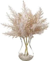 11 Inch Beige Pampas Grass Vase