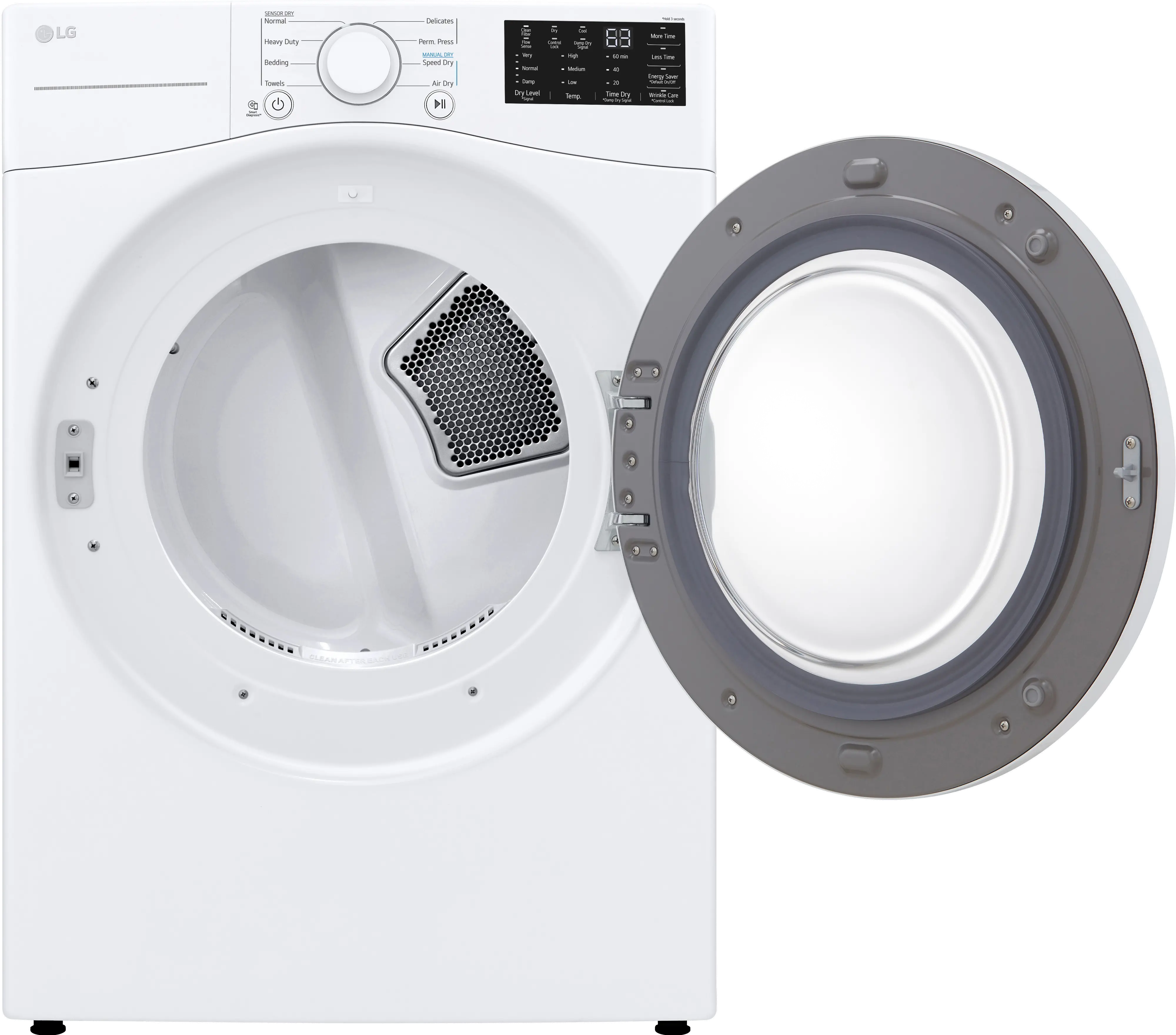 DLE3470W LG 7.4 cu ft Electric Dryer - White 3470W-3