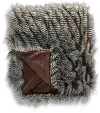 Gray Three-Tone Faux Fur Throw Blanket