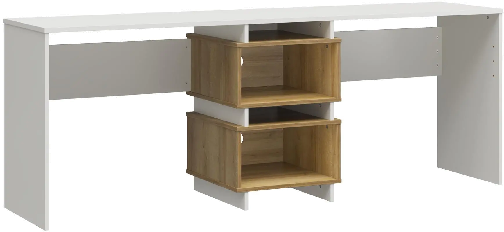 Nelson White & Natural Oak 2 Way Desk-4