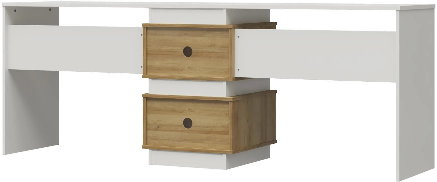 Nelson White & Natural Oak 2 Way Desk-5