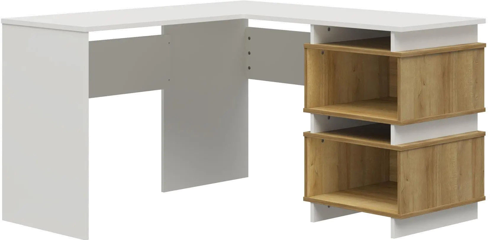 Nelson White & Natural Oak 2 Way Desk-6