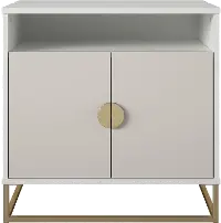 Paris Hilton x Novogratz Kelly Glam White Accent Cabinet