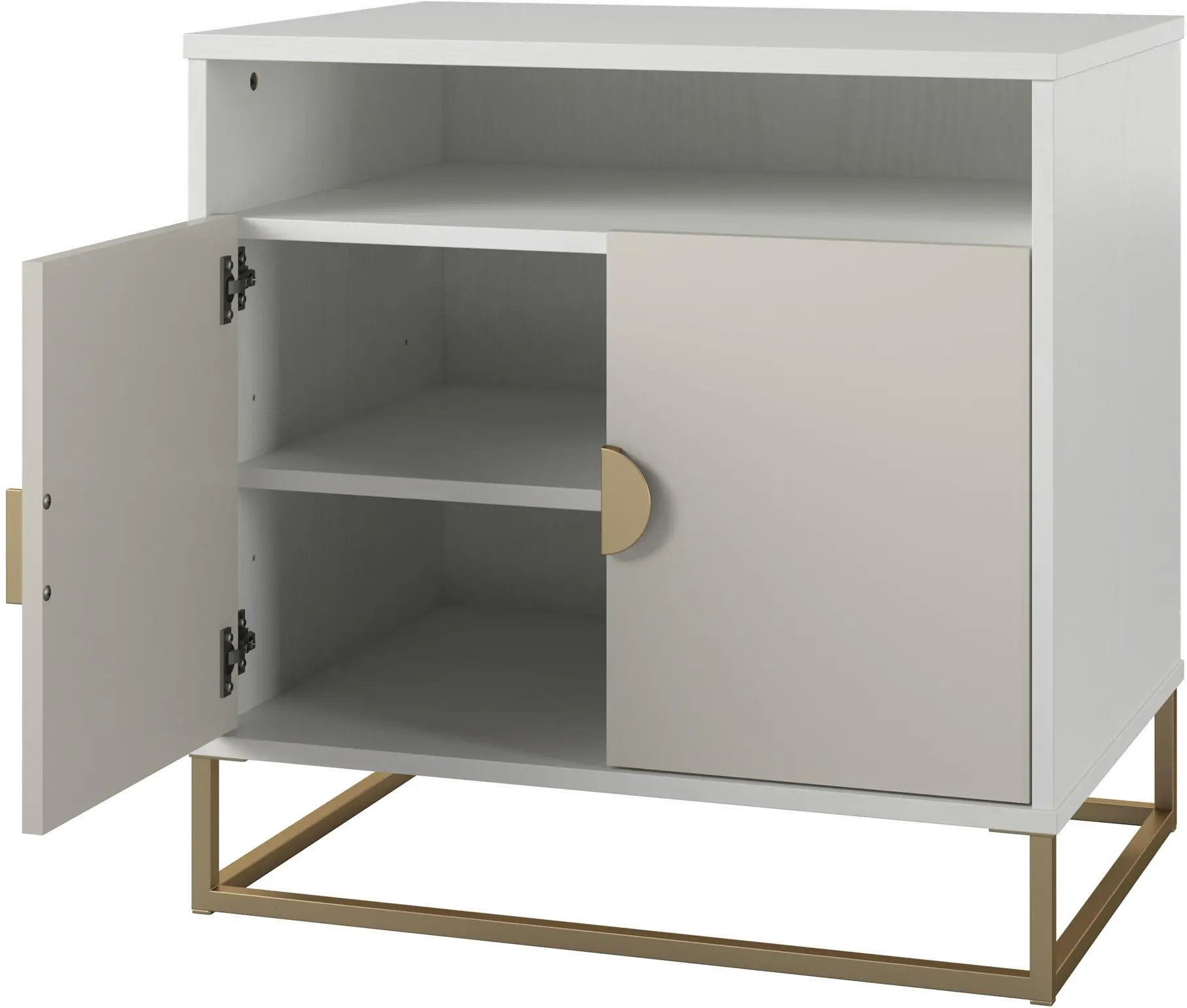 Paris Hilton x Novogratz Kelly Glam White Accent Cabinet-4