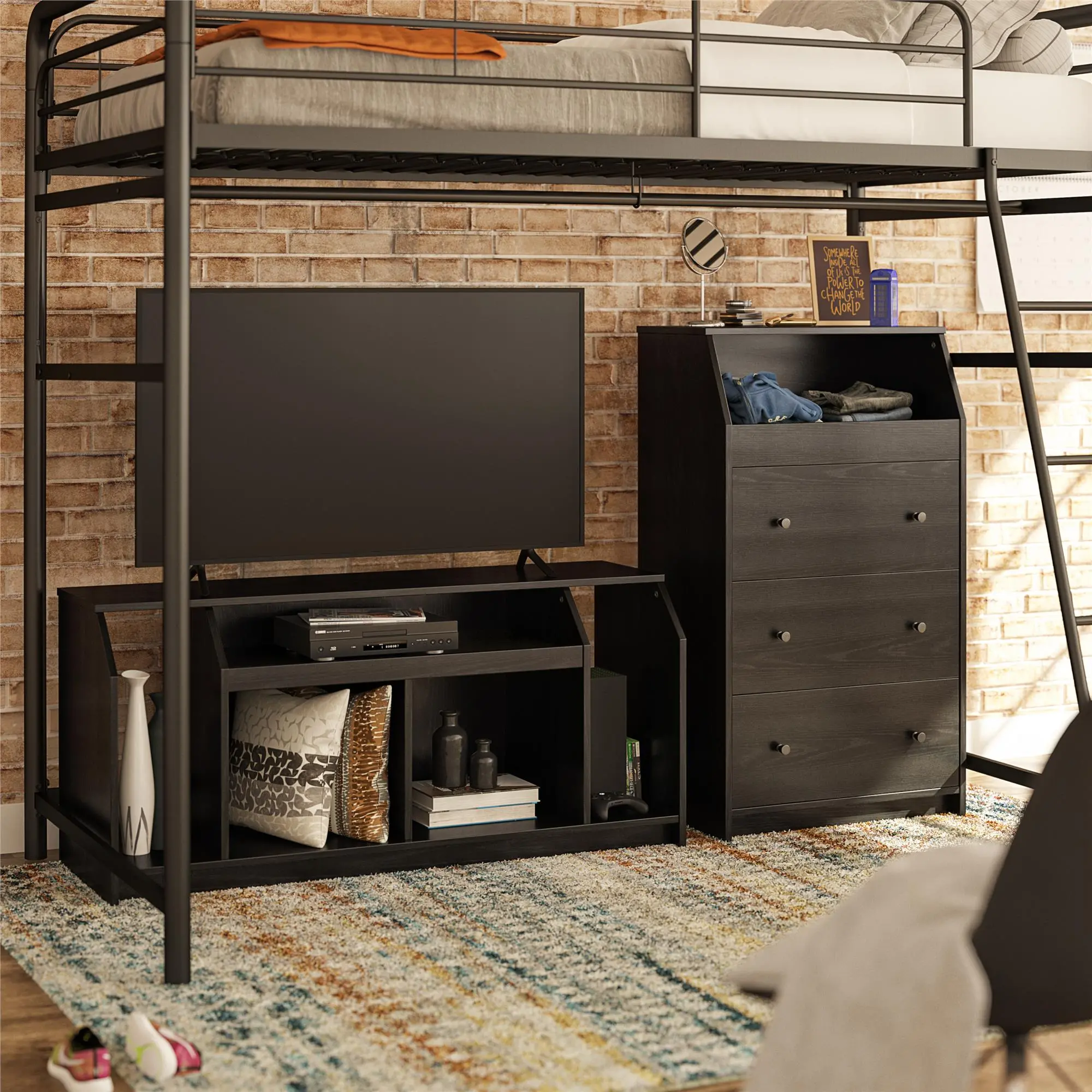The Loft 47  Black Oak TV Stand-3