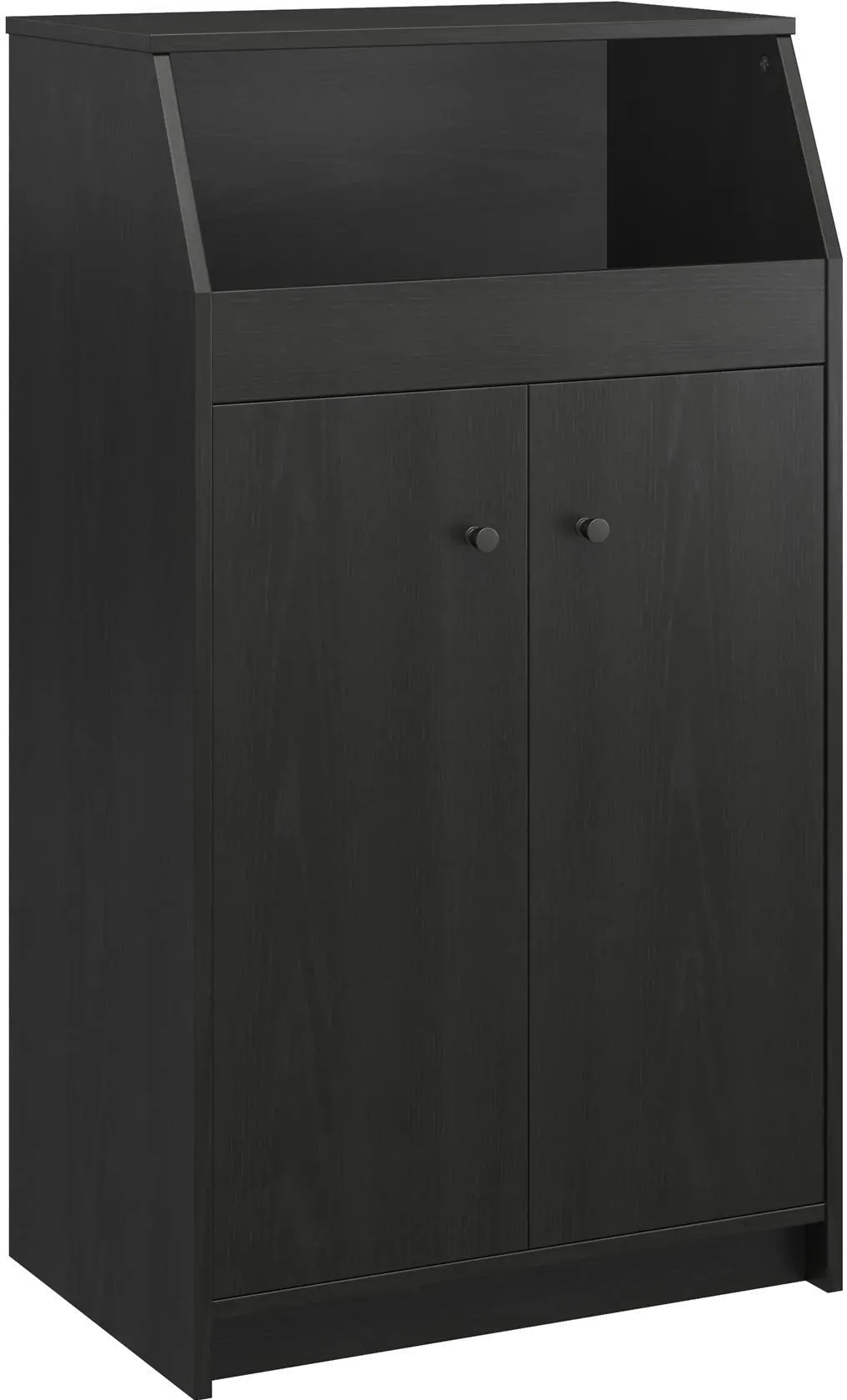 The Loft Black Oak 2-Door Storage Tower-4