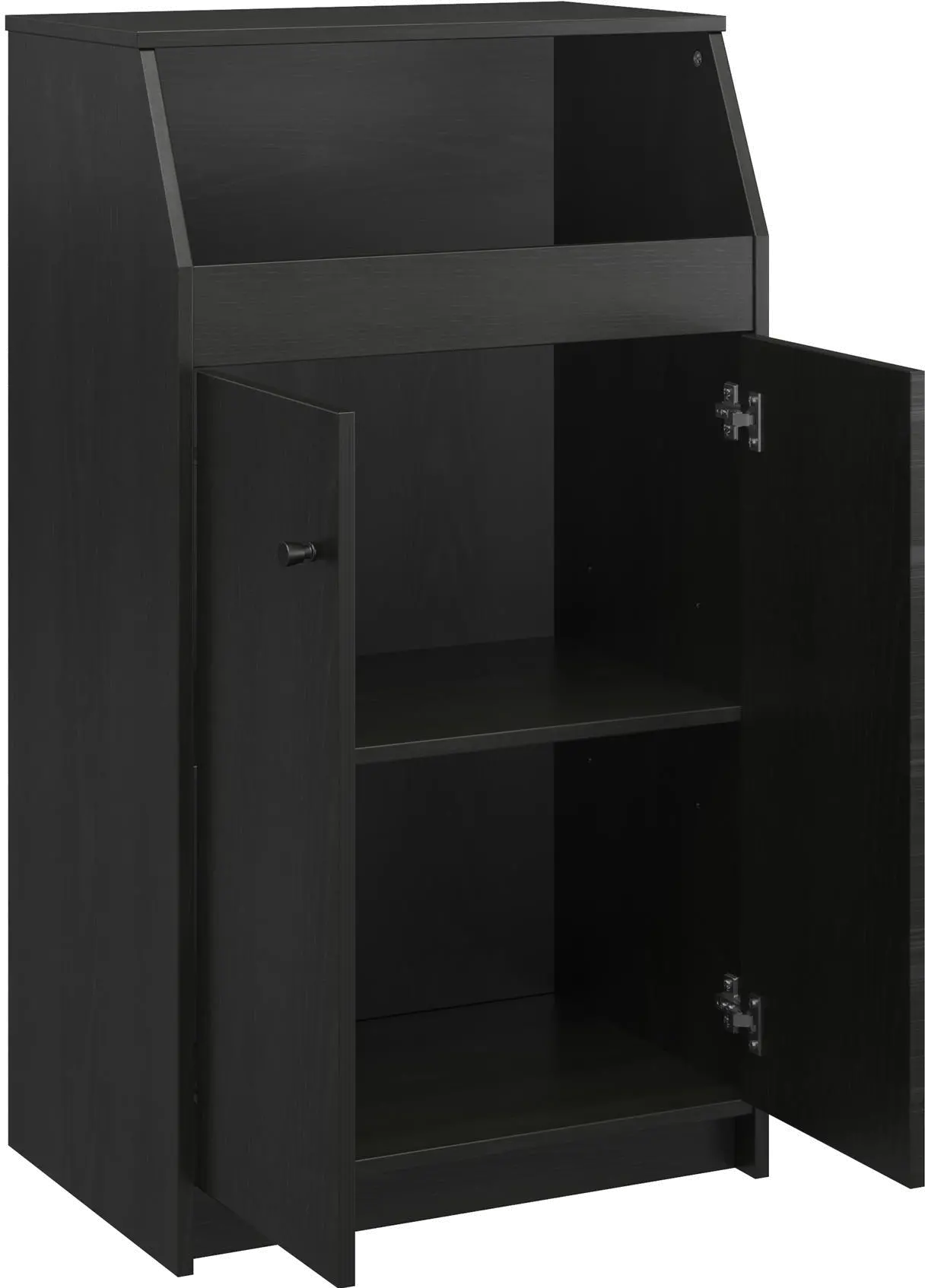 The Loft Black Oak 2-Door Storage Tower-5