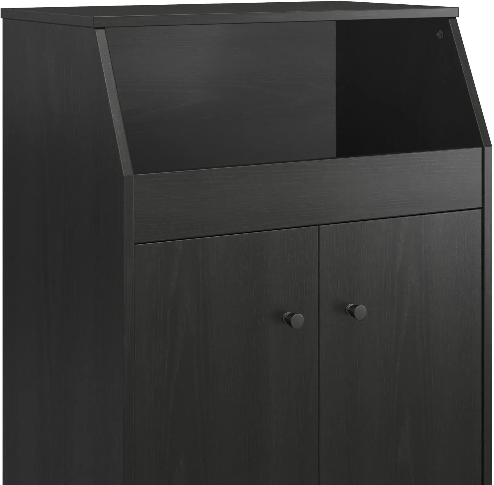 The Loft Black Oak 2-Door Storage Tower-7