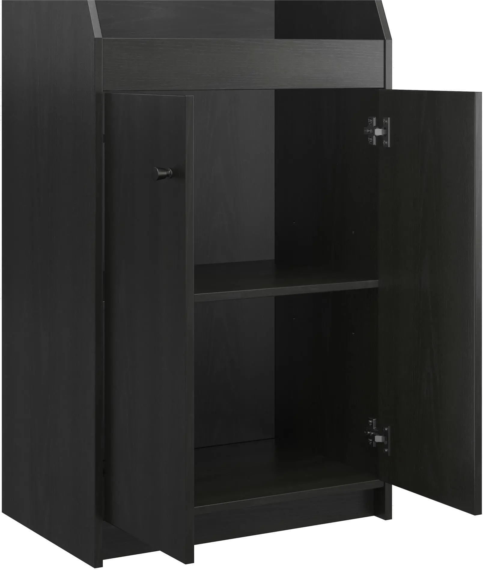 The Loft Black Oak 2-Door Storage Tower-8