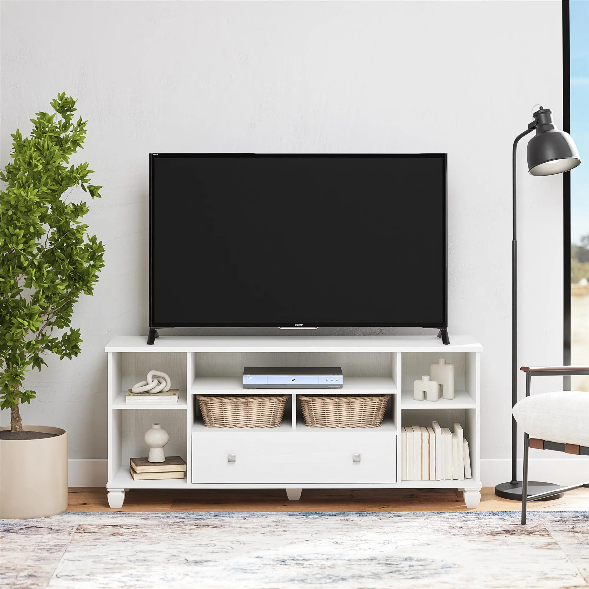 Brett 57  White TV Stand-2